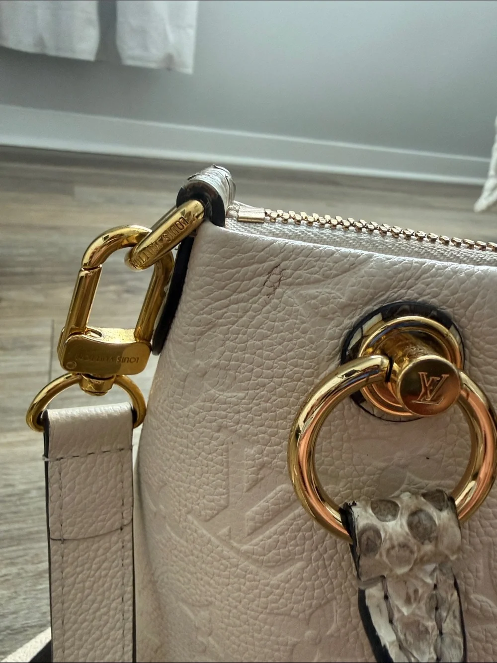Louis Vuitton python and beige crossbody with gold hardware - Picture 4 of 16